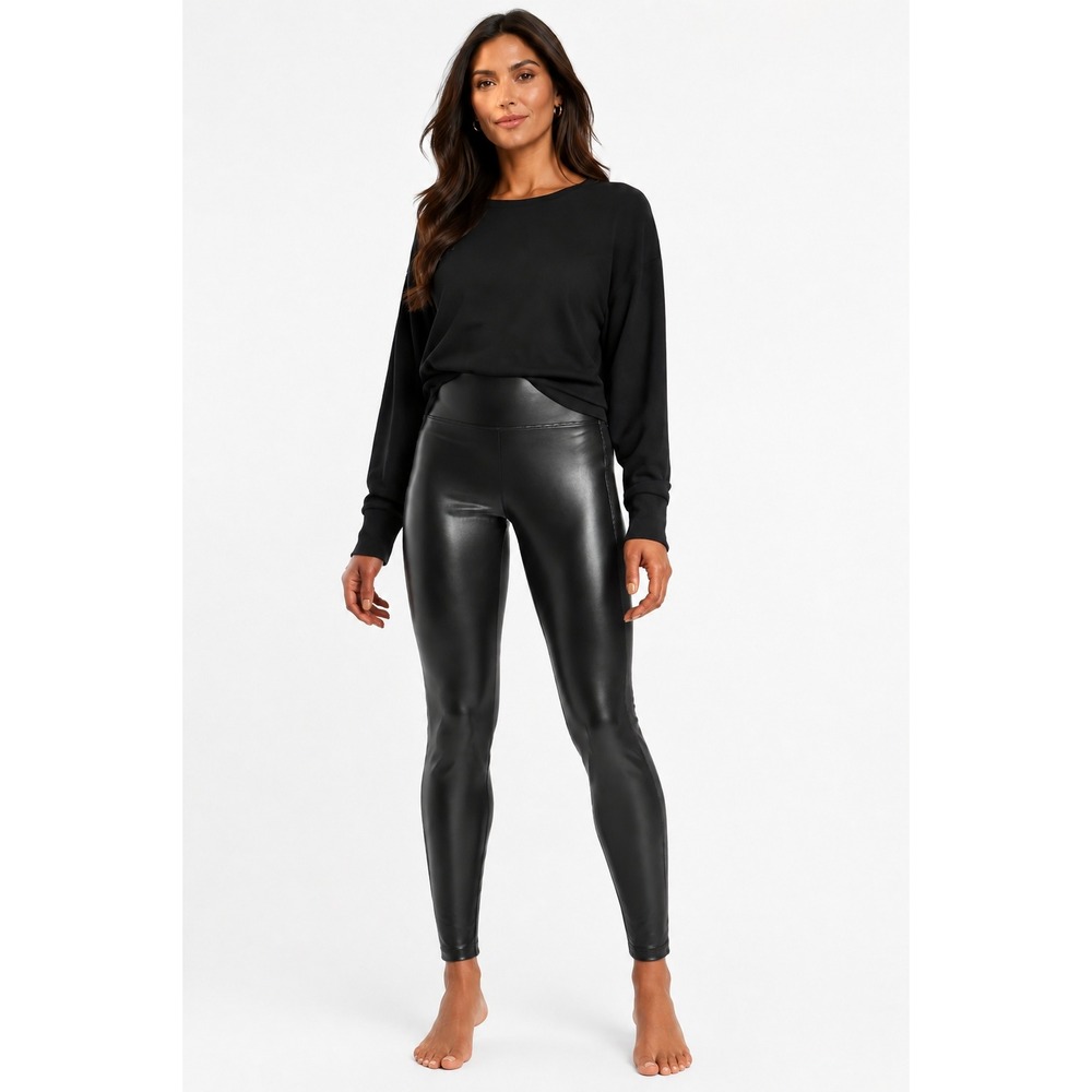 Athleta Black Faux-Leather High-Rise Leggings